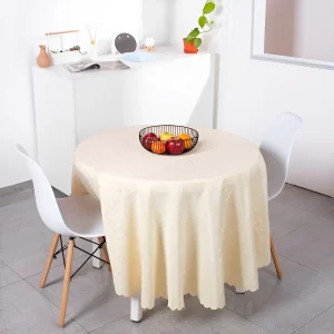 Mantel Redondo Antimanchas City Blanco/Beige 180 Diametro.