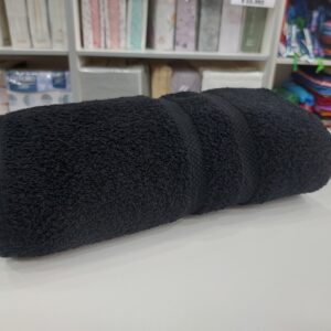 Toallon Franco Valente Pesado 500grs 100%Algodon/Negro. Grande 80x150 Cm