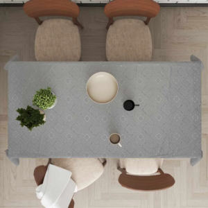 Mantel rectangular Antimancha Labrado City Blanco/Gris. 1,50 x 2,00m.