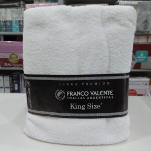 Juego de Toalla y Toallón Franco Valente 600Gramos/Blanco.