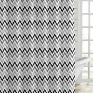 Cortina De baño Teflón Estampada/geo vison 180 x 180cm + ganchos.