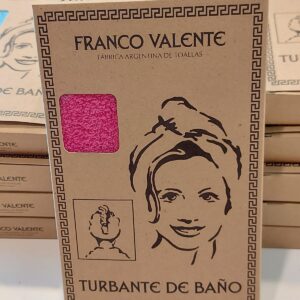 Turbante Baño Toalla de Cabeza Franco Valente/Fucsia. 100% Algodón.