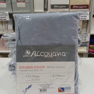 Sabana Ajustable Alcoyana Percal 144 Hilos 1 1/2 Plaza/Aero