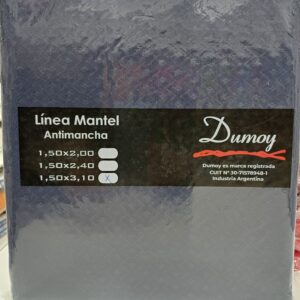 Mantel Rectangular Antimanchas Dumoy/Azul Marino 1,40 x 3 ,10Mts Labrado.