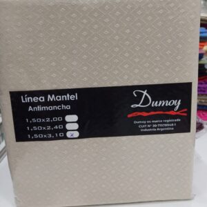 Mantel Rectangular Antimanchas Dumoy/Natural 1,40 x 3 ,10Mts Labrado.