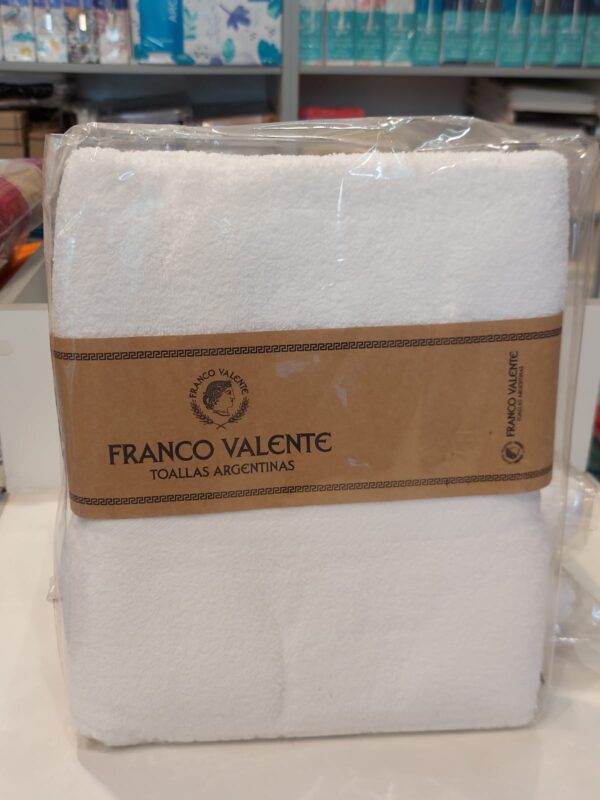 Juego de Toalla y Toallón Franco Valente 400Gramos/Blanco.