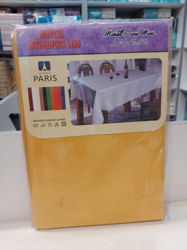 Mantel Rectangular Antimanchas Blanco Paris/Maiz 1,40 x 2 ,00Mts Labrado. - Imagen 2
