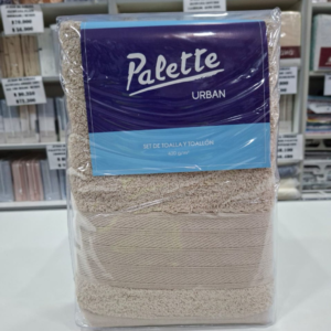 Juego De Toalla Toallón Palette/Beige 420 Grs 100% Algodón. Envase PVC.