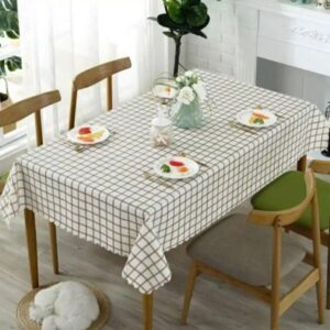 Mantel Simil Lino Cuadros City Blanco 150x200 Cm/Beige