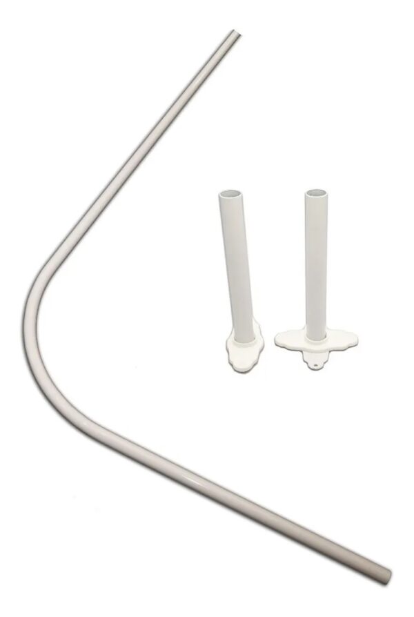 Barral Curvo Ducha De Aluminio Eliplast/ Blanco de 1 x 1m + Soportes.