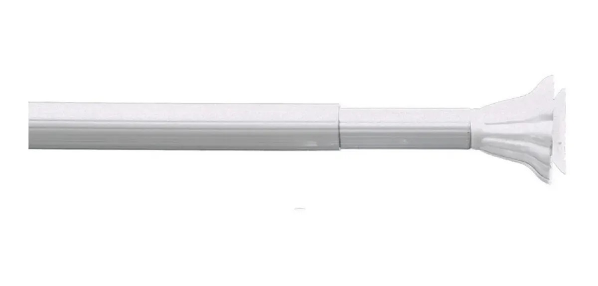 Barral para Cortina De Baño Aluminio Extensible Eliplast/Estriado Blanco de 1.20 a 2.50m.