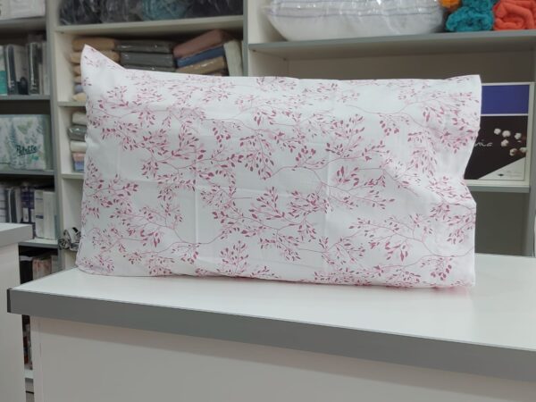 Pack x 2 Fundas para almohadas Alcoyana percal/ramas roja 75 x 50cm.