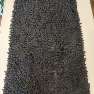Alfombra Baño flecos rectangular antideslizante Shaggy 60x40cm/Negro
