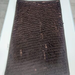 Alfombra Baño flecos rectangular antideslizante Shaggy 60x40cm/Marron