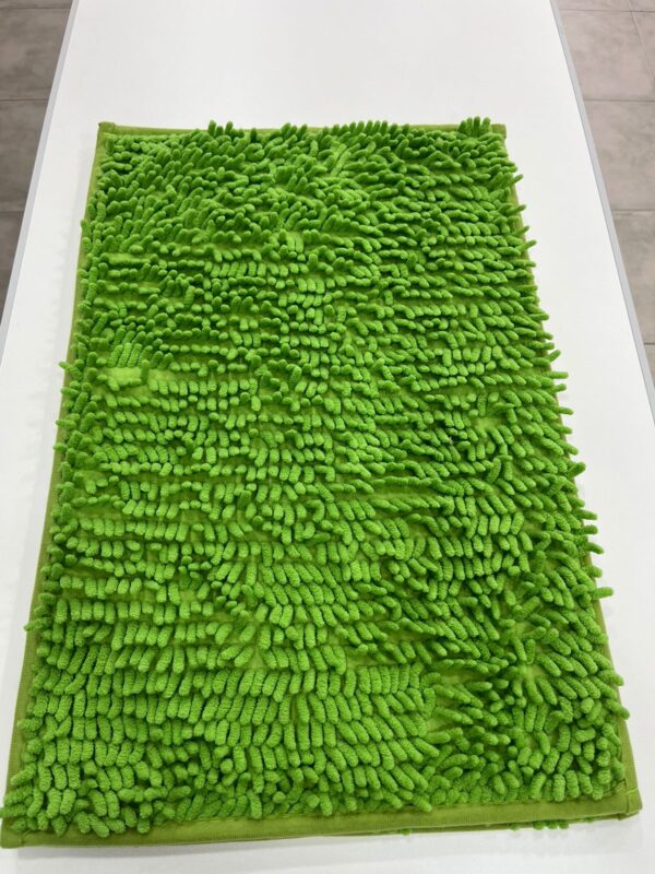 Alfombra Baño flecos rectangular antideslizante Shaggy 60x40cm/verde loro