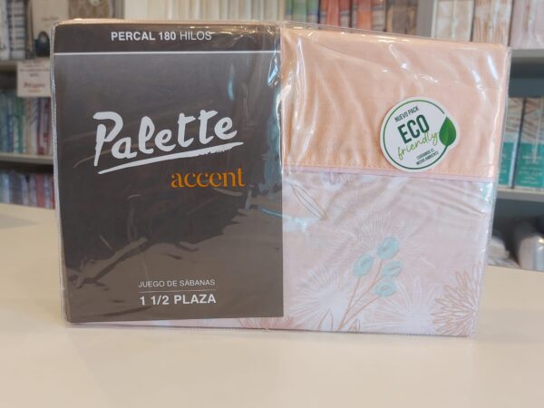 Juego Sábanas Palette Accent 180 Hilos/Florescence Rose 1. 1/2 Plazas. - Imagen 2