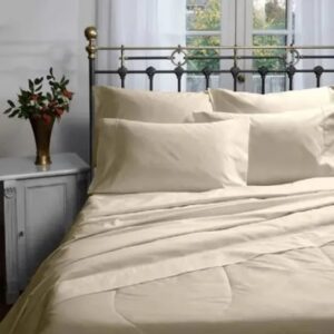 Juego Sabanas Alcoyana Estudio Color 144 Hilos/Beige King Size