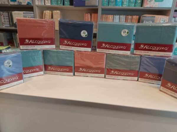 Juego De Sabanas Lisas Alcoyana Estudio Color 144 Hilos/Azul real 2. 1/2 Plazas. - Imagen 3