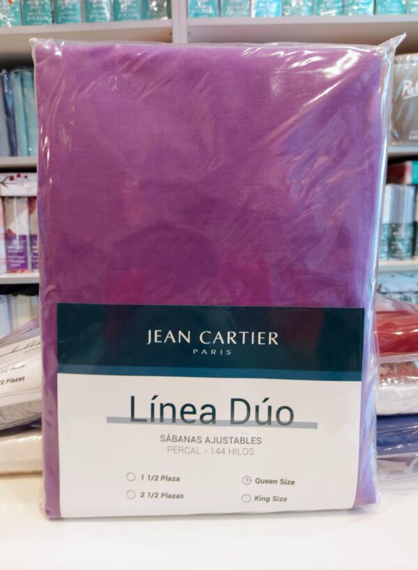 Sabana Ajustable Jean Cartier Duo 144Hilos/Violeta Queen - Imagen 2