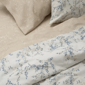 Juego De Sabanas Estampadas Alcoyana Ritmo Clásica 132 Hilos/Rachel beige 2 .1/2 Plaza.