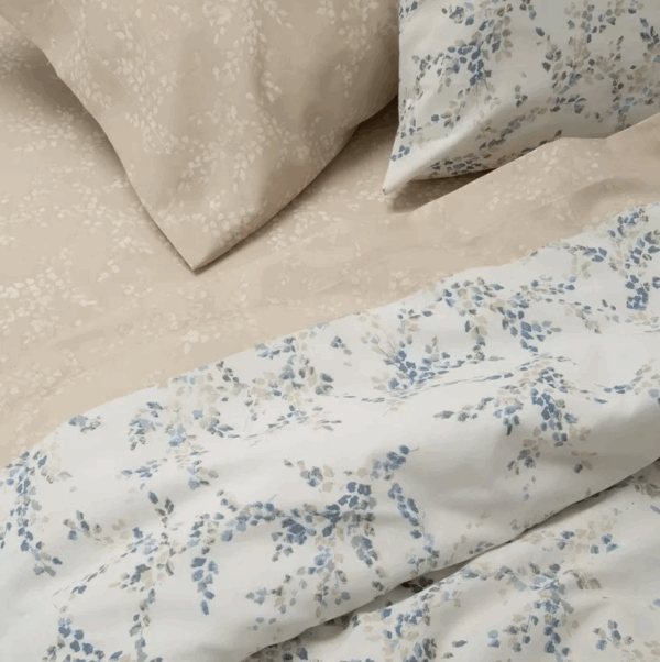 Juego De Sabanas Estampadas Alcoyana Ritmo Clásica 132 Hilos/Rachel beige 2 .1/2 Plaza.