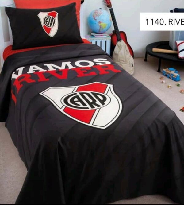 Juego De Sabanas City Blanco/ Licencia Oficial Equipo. RIVER 1 .1/2 Plazas.