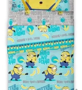 Juego De Sabana Piñata Minion/celeste. 1 1/2 Plaza