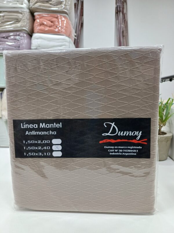 Mantel rectangular Antimancha Labrado Dumoy/Tostado. 1,50 x 2,40m.