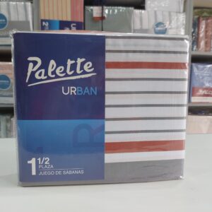 Juego De Sábanas Palette Urban/rayada 1. 1/2 Plazas 144Hilos.