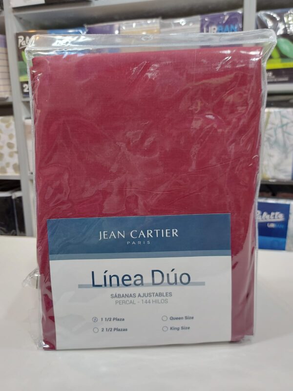 Sabana Ajustable Lisa Jean Cartier Linea Duo 144 Hilos/Bordo 2. 1/2 plazas. - Imagen 3