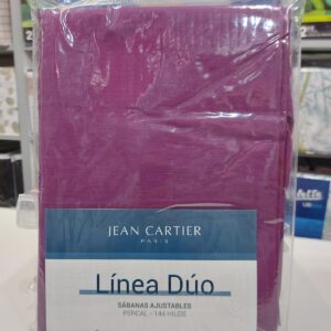 Sabana Ajustable Lisa Jean Cartier Linea Duo 144 Hilos/Purpura 1. 1/2 plazas.