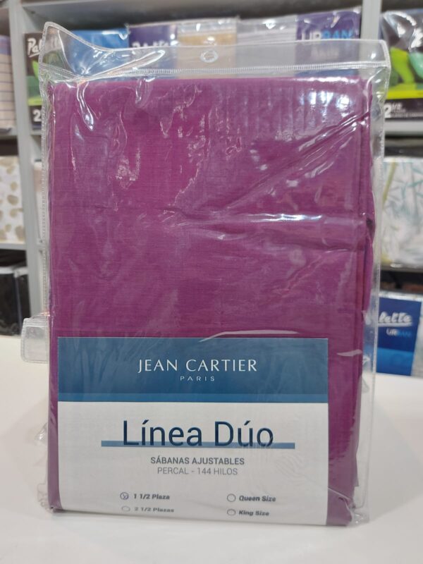 Sabana Ajustable Lisa Jean Cartier Linea Duo 144 Hilos/Purpura 1. 1/2 plazas.