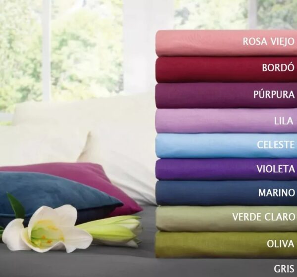 Sabana Ajustable Lisa Jean Cartier Linea Duo 144 Hilos/Purpura 1. 1/2 plazas. - Imagen 2