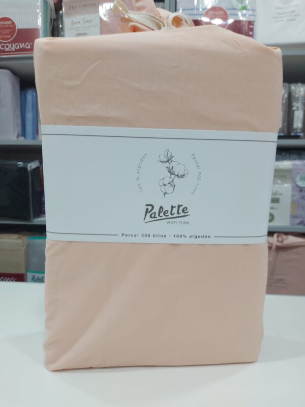Juego de Sabanas Palette Linea Ivory Pura 300 Hilos/100% Algodón. Coral Suave.Queen Size