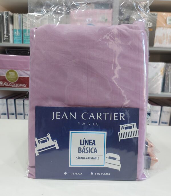 Sabana Ajustable Jean Cartier Línea Básica/Lila. 2 1/2 Plazas. - Imagen 2
