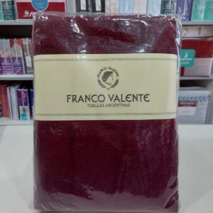 Juego de Toalla y Toallon Franco Valente 500grs.100% Algodón/Bordo.
