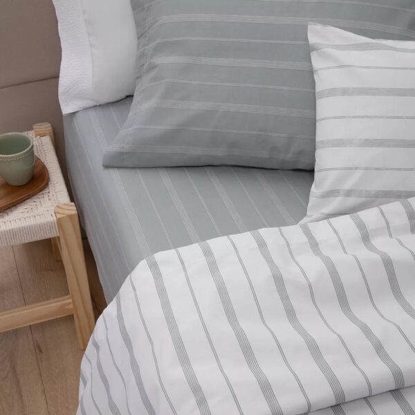 Juego de Sabanas Alcoyana Essencia/Band Gris 180 Hilos King Size