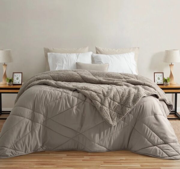 Acolchado Edredon Alcoyana Norway Con Corderito/Vison 1.1/2 Plazas