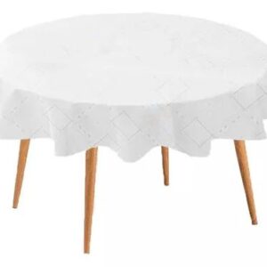 Mantel Redondo Antimanchas labrado City Blanco/Blanco180 Diametro.