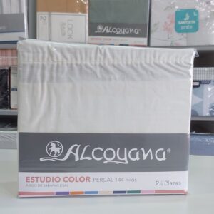 Juego De Sabanas Lisas Alcoyana Estudio Color 144 Hilos/Natural  2. 1/2 Plazas.