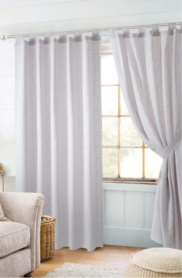 Juego de Cortinas Jean Cartier Florencia Jacquard con presillas y agarraderas 145 x 205cm c/ paño/Dots Blanco