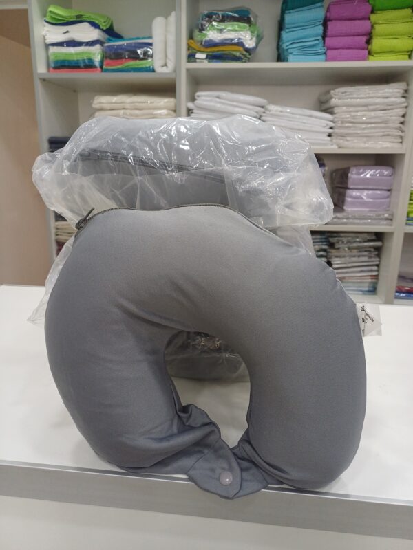 Almohada de viaje Viscoelastica Cervical Cuello con funda/Gris
