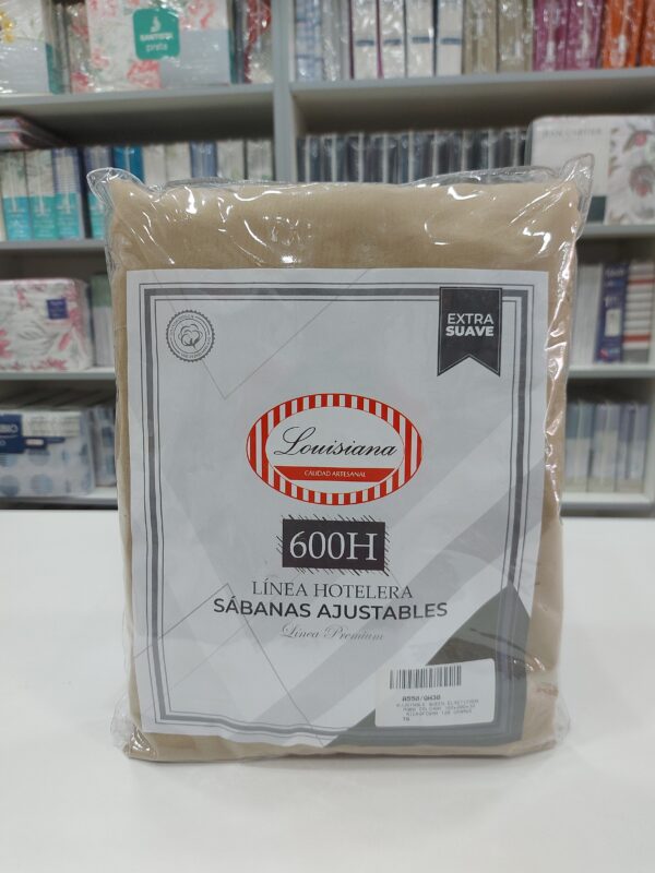 Sabana Ajustable Lousiana 600Hilos línea Hotelera Queen/Beige - Imagen 2