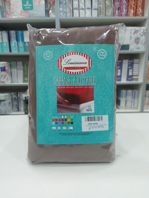 Sabana  Ajustable Lousiana 100% algodón 180 Hilos King Size/marron