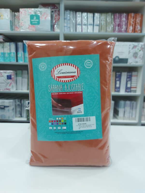 Sabana  Ajustable Lousiana 100% algodón 180 Hilos King Size/Ladrillo