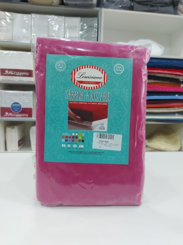 Sabana  Ajustable Lousiana 100% algodón 180 Hilos Queen/Frambuesa
