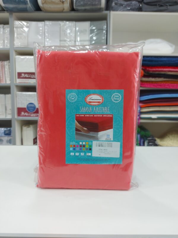 Sabana  Ajustable Lousiana 100% algodón 180 Hilos Queen/Rojo