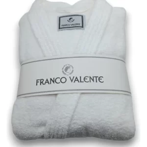 Bata De Toalla Franco Valente 100% Algodón Calidad Premium Talle L/Blanco