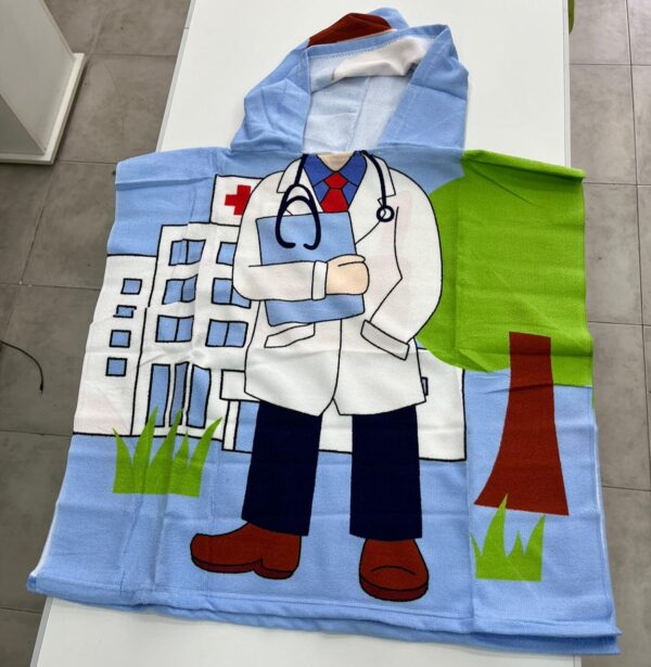 Poncho Toalla Microfibra Infantil Con Capucha/Doctor