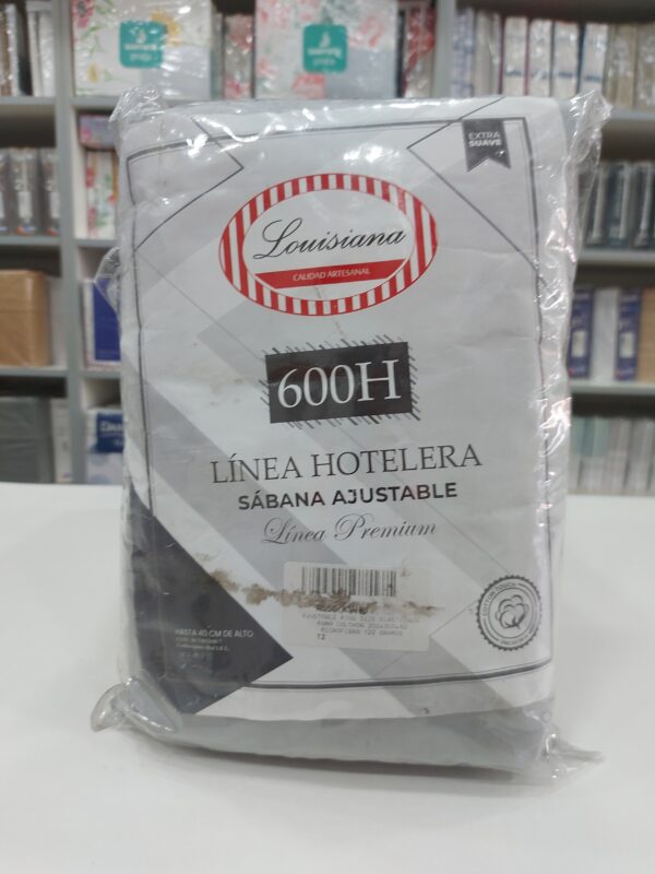 Sabana Ajustable Lousiana 600Hilos línea Hotelera King/Gris Claro. - Imagen 2